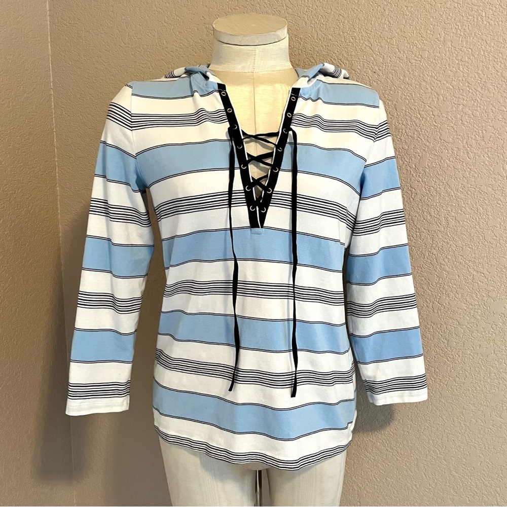 Tommy Bahama striped white/blue/black hooded top